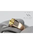 Gelber Peridot Originales Vintage-Roségold aus 14 Karat Ring Vintage Handwerk vrc007r